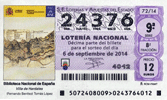 Decimo loteria con plano de Ardales